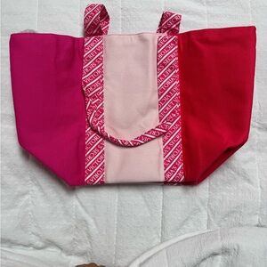 New Victoria's Secret Pink and Red Color-Block Tote